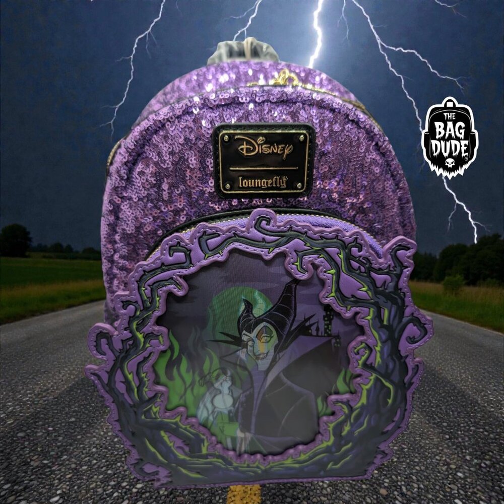 Loungefly Disney Sequin Maleficent Lenticular Mini Backpack
